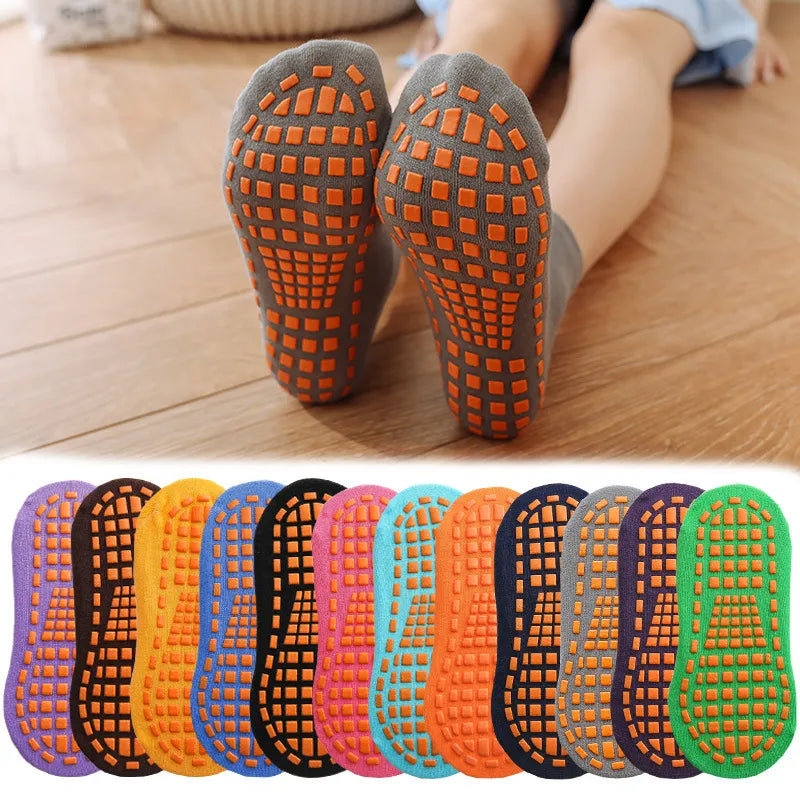 Kids adults Anti-Slip Sock trampoline Sock Cotton Breathable Short Socks Elasticity Sport Boy Girl  Outside Child Socks