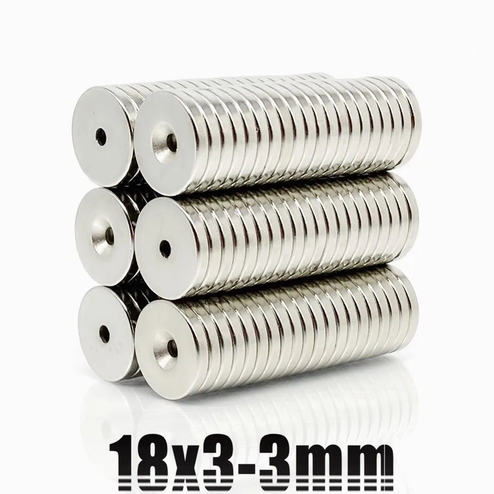 10~200st 6x3 8x3 10x3 12x3 18x3 Hål 3mm N35 NdFeB Försänkt rund magnet Superkraftig Stark Permanent Magnetisk imane-skiva