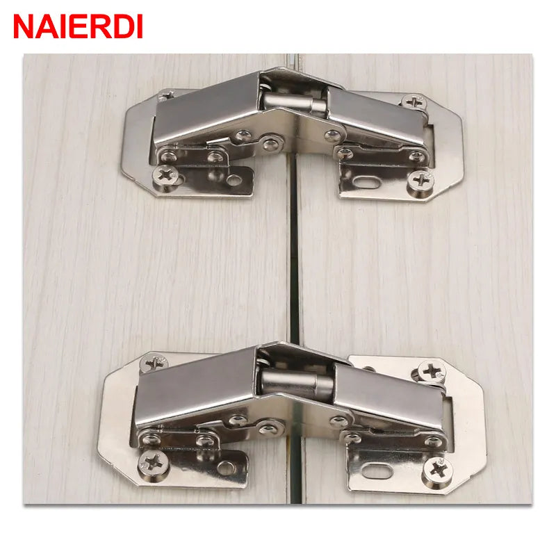 Cabinet Hinge 90 Degree No-Drilling Hole Cupboard Door Hydraulic Hinges Soft Close With Screws Furniture Hardware