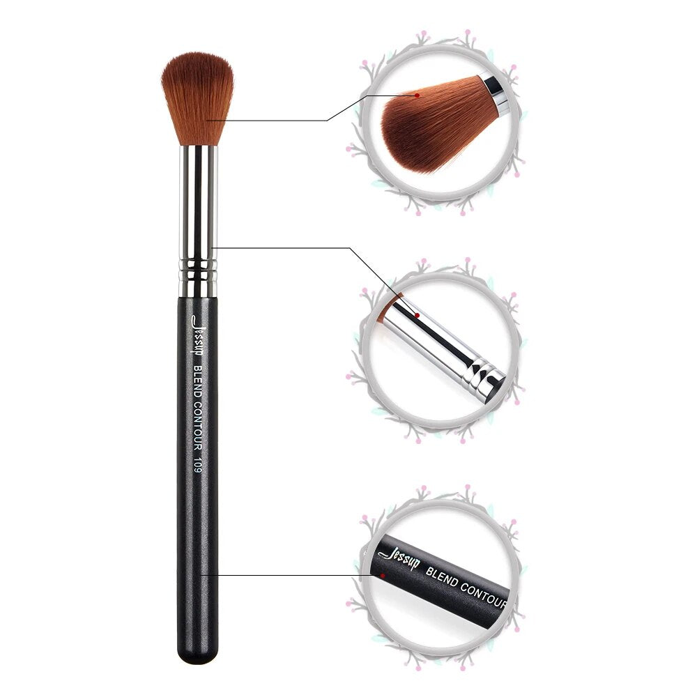 Jessup Contour Brush Makeup Blending Högkvalitativt mjukt fiberkosmetiskt verktyg