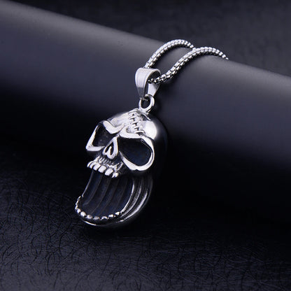 Mixed Style 316L Titanium Steel Skull Cross Pendant Necklace Punk Rock Jewelry Stainless Steel Men's Necklace