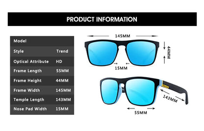 Lunettes de soleil polarisées pour hommes et femmes, Design classique, miroir carré, nouvelle mode