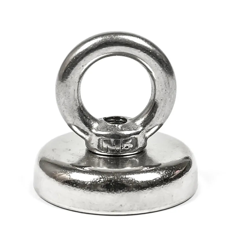 Strong Neodymium Magnet Salvage Magnet Deep Sea Fishing Magnets Holder Pulling Mounting Pot with Ring Eyebolt