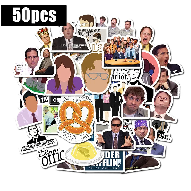 10/30/50pcs Cartoon Classic TV Show The Office Stickers Motorcycle Notebook Computer Car DIY Children Toy Guitar Refrigerator F5