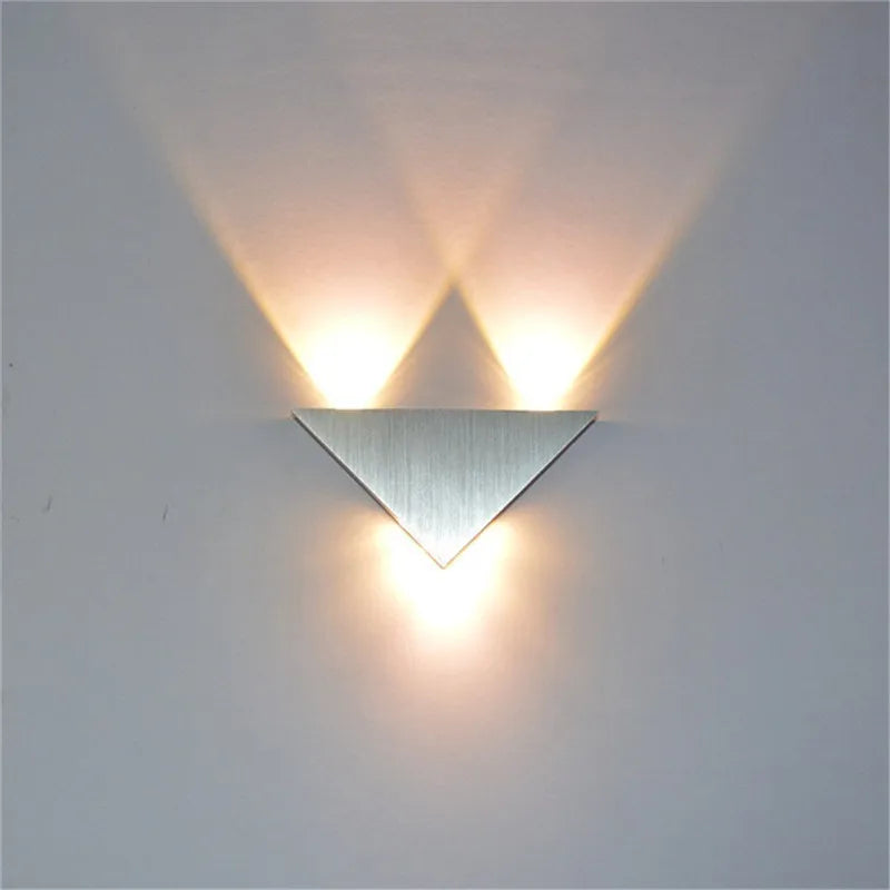 Modern Led Wall Lamp 3W Aluminum Body Triangle Wall Light For Bedroom Home Lighting Luminaire Bathroom Light Fixture Wall Sconce