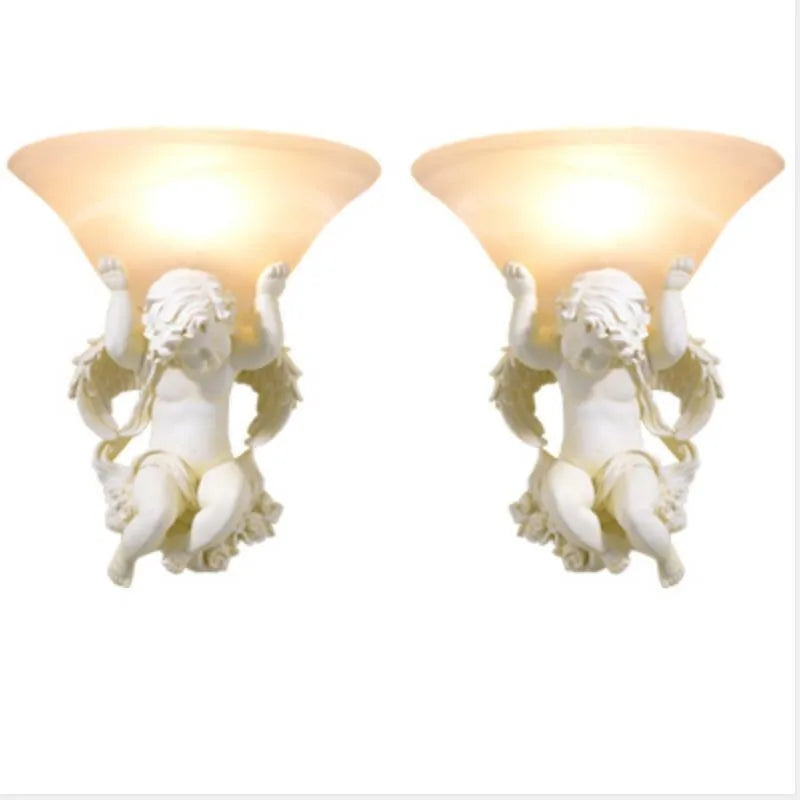 European art resin Wall lamps led lamps Living room decoration beige angel wall lamp E27 led lustre lighting wall light Z30