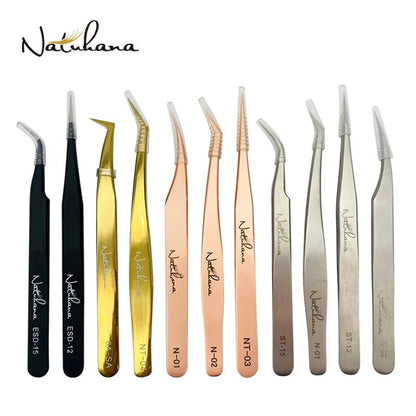 Anti-static Straight Eyelash Extension Tweezers Industrial Precision Curved Straight Lash Eyebrow Tweezers Makeup Tools