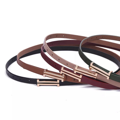 Ceinture en cuir véritable 100% pour femmes, nouvelle collection de styliste, décoration vert encre, avec jupe, noir, vêtements de travail, pantalon avec ceinture fine