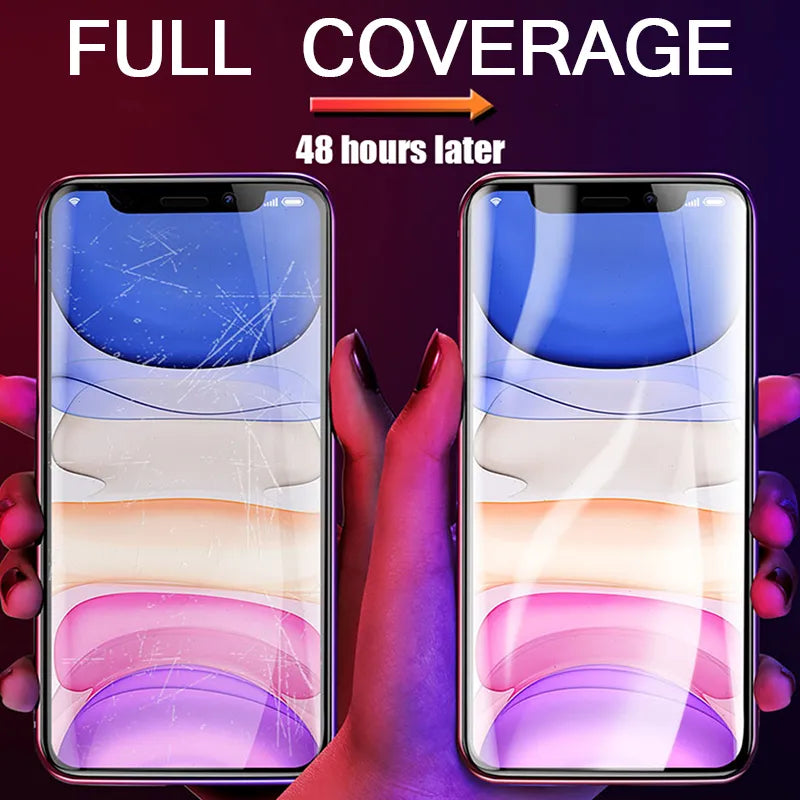 3 ST Full Cover Hydrogel Film På Skärmskydd För iPhone 7 8 Plus Skärmskydd På iPhone X XR XS MAX 11 12 13 14 Pro