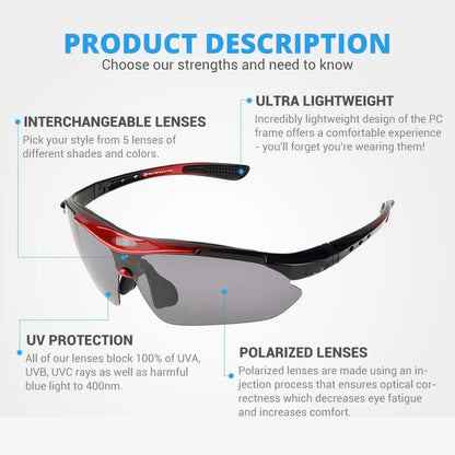 Chaud! Lunettes de cyclisme polarisées lunettes de soleil de cyclisme Sport de plein air vélo de route vtt lunettes pour hommes TR90 lunettes 5 lentilles