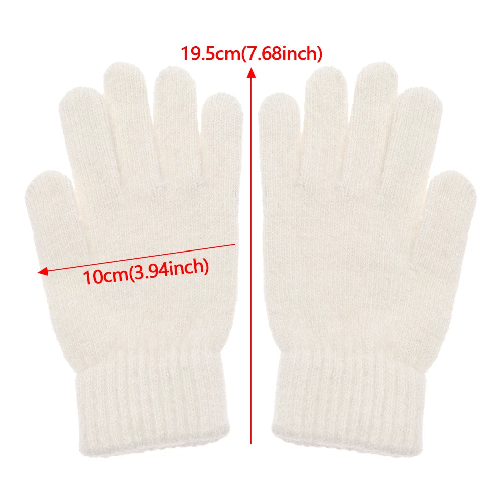 Elastic Full Finger Gloves Warm Thick Cycling Driving Fashion Women Men Winter Warm Knitted Woolen Outdoor Gloves