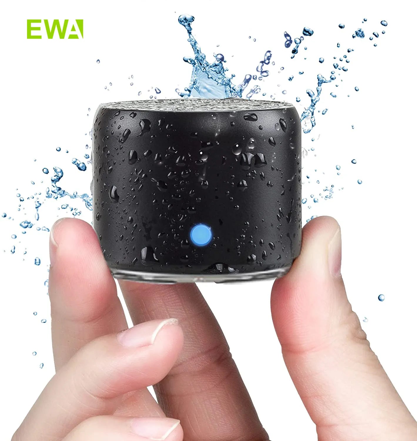 EWA A106 Pro Mini haut-parleur Bluetooth avec radiateur de basses personnalisé, étanche IPX7, haut-parleurs super portables, étui de voyage emballé