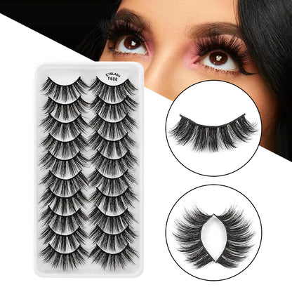 10/5 paires 3D Faux Cils de vison naturel épais longs Faux Cils dramatiques Faux Cils Extension de maquillage Faux Cils maquiagem