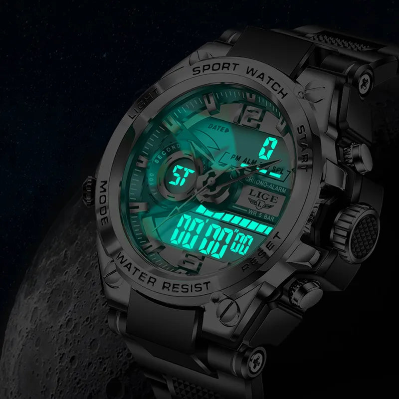 Montre militaire numérique pour hommes, étanche 50m, montre-bracelet à Quartz LED, montre de Sport, grandes montres pour hommes