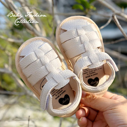 Baby Shoes Summer Baby Boy Girl Shoes Toddler Flats Sandals Soft Rubber Sole Anti-Slip Bowknot Crib First Walker Shoes