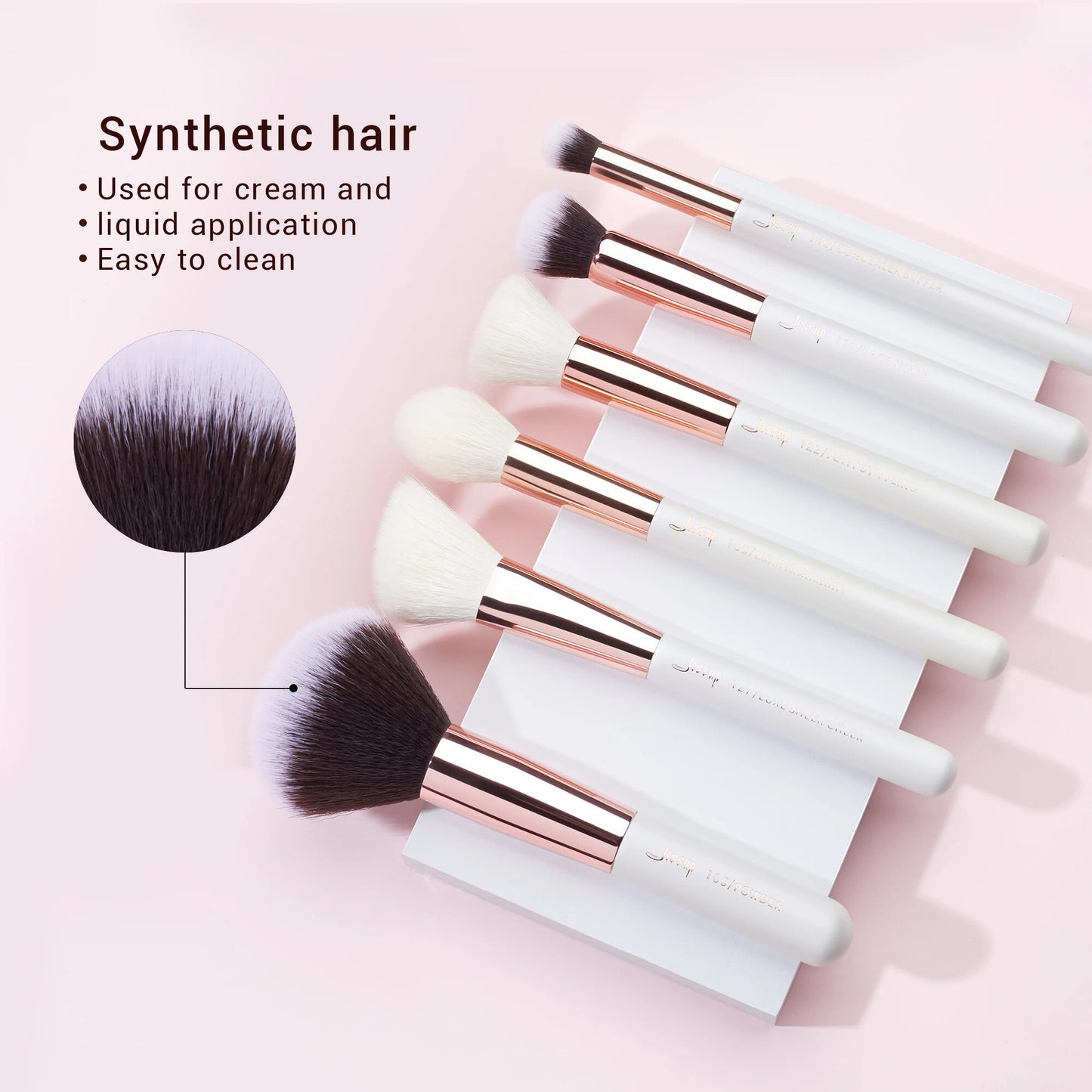 Jessup Makeup Brushes Set Pearl-White-Rose-Gold Pinceaux Maquillage Cosmetic Tools Eyeshadow Powder Definer 6-25pcs