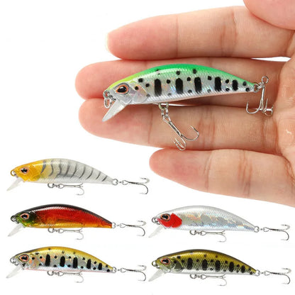 mini Sjunkande Minnow Wobblers Fiskedrag 5,5 cm 5g Öring Konstgjord plast Hard Bait Jerkbait Crankbait Bass Fiskeredskap