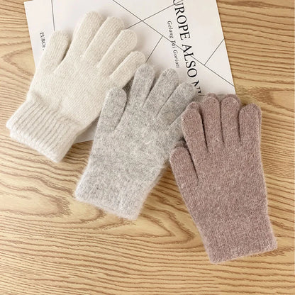 Elastic Full Finger Gloves Warm Thick Cycling Driving Fashion Women Men Winter Warm Knitted Woolen Outdoor Gloves