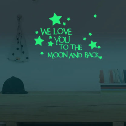 Luminous Moon and Stars Wall Stickers for Kids Room Baby Nursery Home Decoration Wall Decals Glow in the Dark Bedroom Ceiling