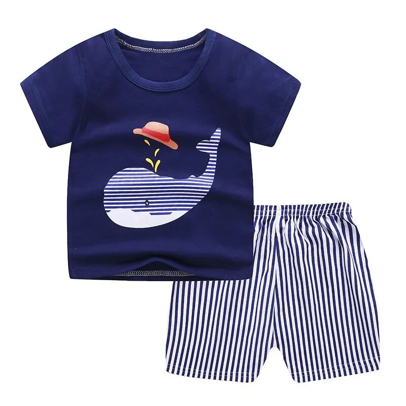 Deisgner bébé garçon vêtements Sport vêtements survêtement actif rayé t-shirt + shorts Baseball Football vêtements enfant en bas âge vêtements ensembles