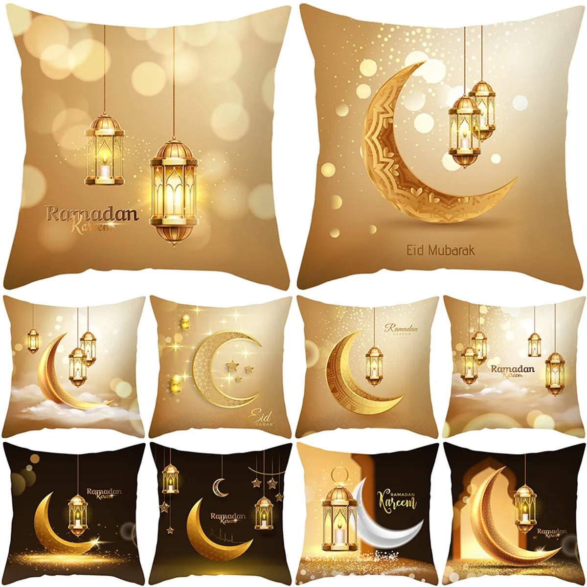 Housse de coussin EID Mubarak, décoration pour la maison, Ramadan Kareem Mubarak, fournitures de fête islamique musulmane, taie d'oreiller EID