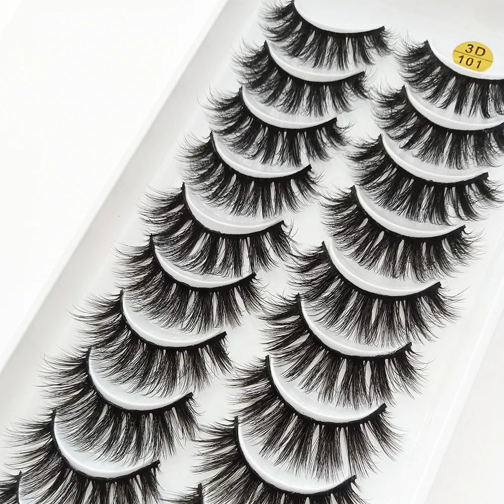 5/10Pairs 3D Mink Lashes Natural Eyelashes Dramatic False Eyelashes Faux Cils Makeup Fake Eyelash Extension maquiagem