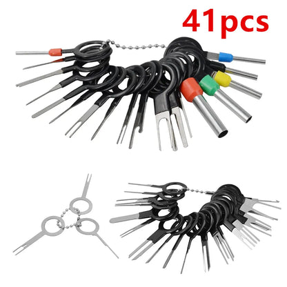 3/8/18/38/41pcs Car Terminal Removal Tool Wire Plug Connector Extractor Puller Release Pin Extractor Kit For CarPlug Repair Tool