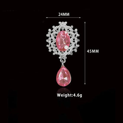 NEW 26 * 46mm 10Pcs Crystal Rhinestone Brooch Accessories DIY Wedding Invitation Card Wine Glass Gift Box Creative Decoration