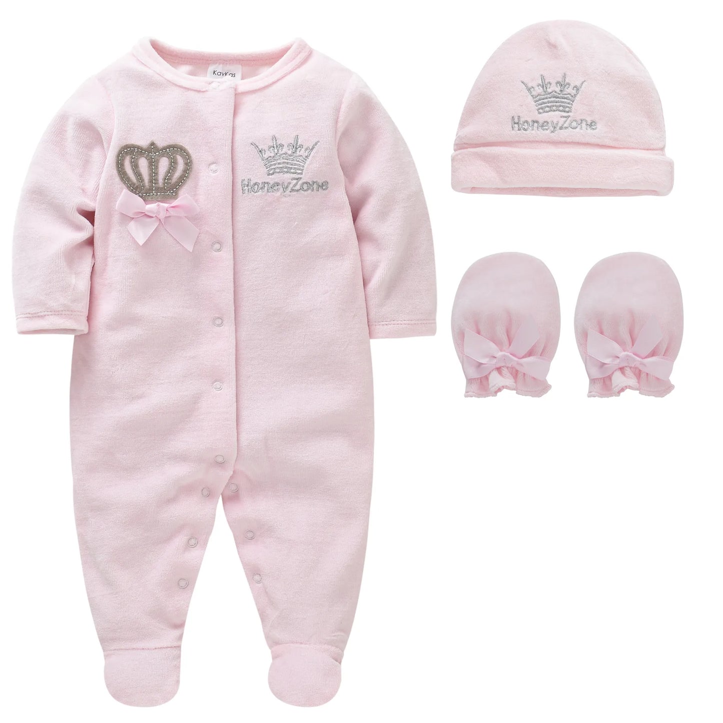 Baby Girl Kläder Set Boy Pijamas bebe fille med hattar Handskar Bomull Andas Mjuk ropa bebe Newborn Sleepers Baby Pjiamas