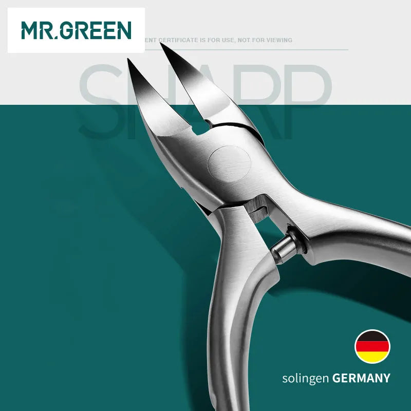 MR.GREEN High Quality Stainless Steel Super-sharp Nail Clipper For Cuticle Pusher Toenails Ingrown Pedicure  Nail Clipper