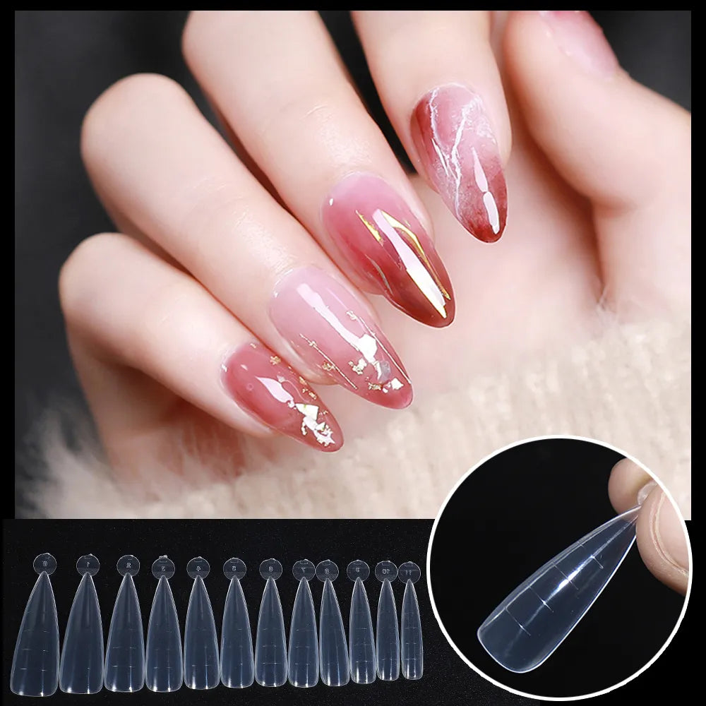 Nouveau cercueil Stiletto clair double formes faux conseils construction rapide Gel moule système d'ongle couverture complète formes d'extension d'ongle haut