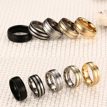 8mm Black Men Ring 100% Titanium Carbide Casual Men's Jewelry