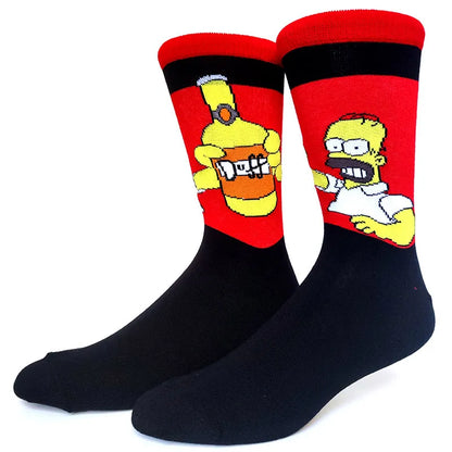 Simpsons Cartoon Anime Funny Socks Men Hip Hop Print Novelty Crazy Sokken Hip Hop Unisex Comfortable Skateboard Happy Meias