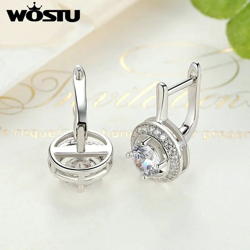 Crystal White Gold Color Stud Earring