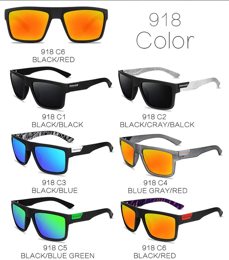 Lunettes de soleil polarisées carrées pour hommes et femmes, classiques, pour sport en plein air, pêche, voyage, colorées, UV400