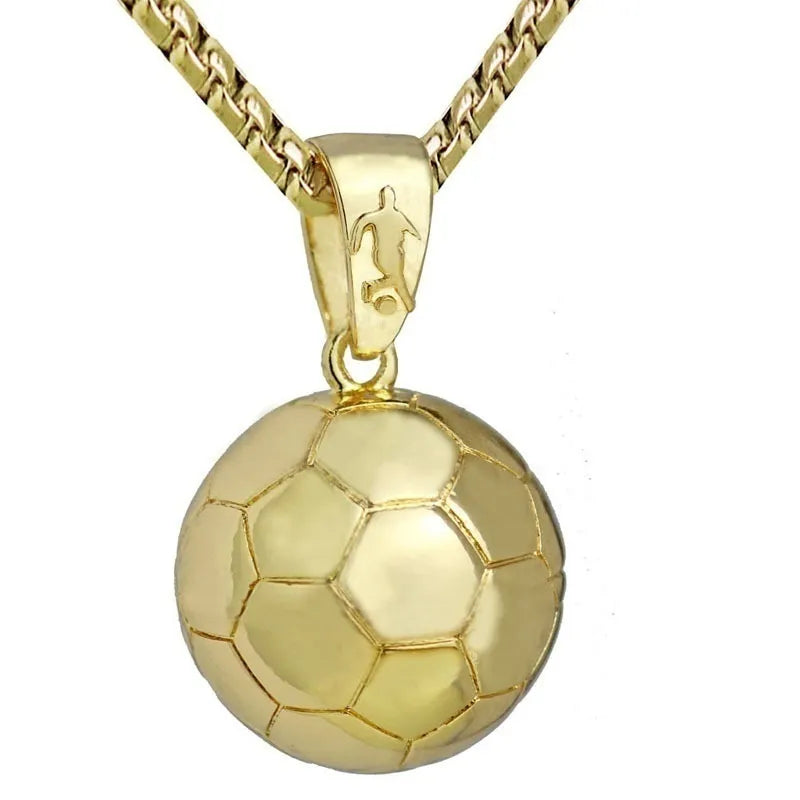 Basketball Football Pendant Necklace Men's Necklace New Style Fashion Metal Pendant Accessories Party Jewelry Two Colors