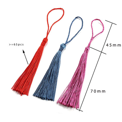 10-30 pièces 70mm corde suspendue frange de gland en soie pour bricolage porte-clés boucle d'oreille crochets pendentif fabrication de bijoux trouver des accessoires de fournitures