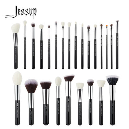 Jessup Makeup Brushes Set Synthetic-Natural Hair Foundation Powder Blush Eyeshadow Blender Liner Beauty Cosmetic Kit 6-25pcs