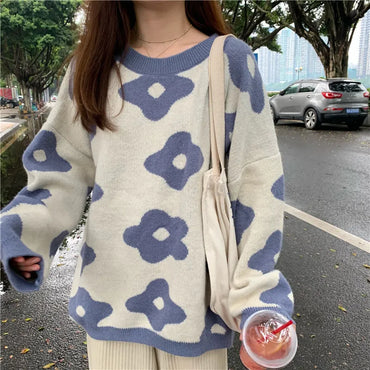 Women Sweaters Winter Women Flower Sweaters over size women pullover sweaters