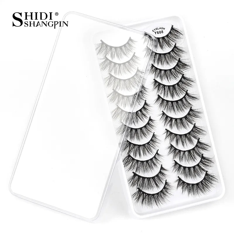 10/5 paires 3D Faux Cils de vison naturel épais longs Faux Cils dramatiques Faux Cils Extension de maquillage Faux Cils maquiagem