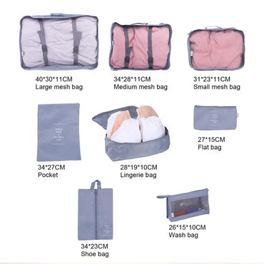 8/7/6 pieces Set Travel Organizer Storage Bags Suitcase Packing Set Storage Cases Portable Luggage Organizer Clothe Shoe Pouch