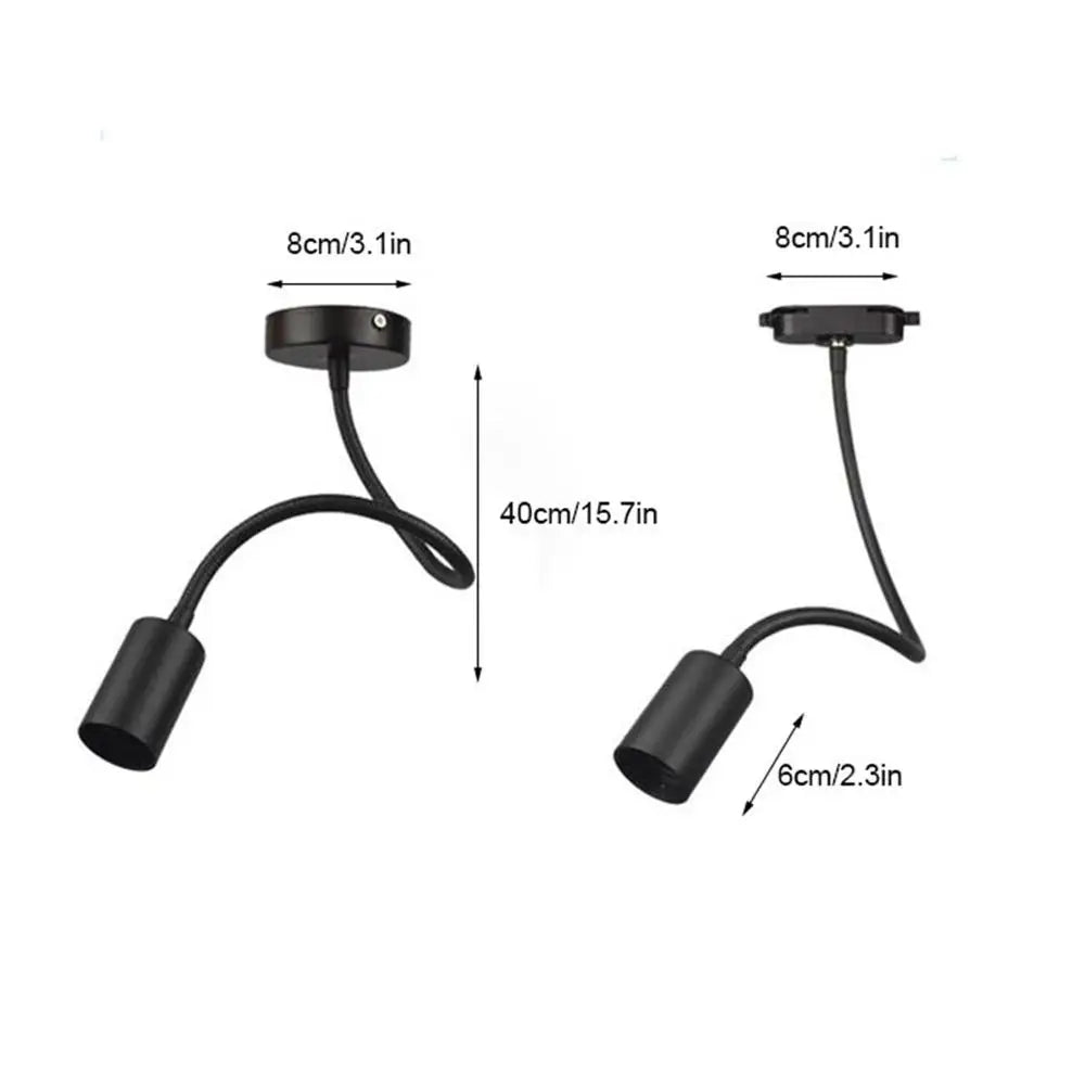 L40cm Slanghals E27 Spårljus Svanhalsskena Takmonterad Spårbelysning Industriell klädbutik Justerade skena Lampfläckar