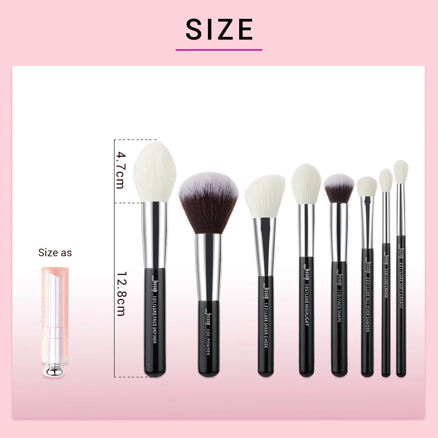 Jessup Professional Makeup Borstar Set 25st Natur-Syntetisk Foundation Powder Ögonskugga Makeup Brush Blushes Svart