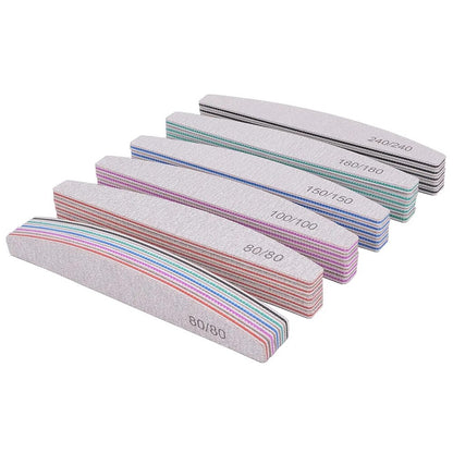 3/5/10Pcs Professional Nail File 100/180 Sandpaper Strong Thick Nail Files Sanding Half Moon Lime nail accessories and Tools