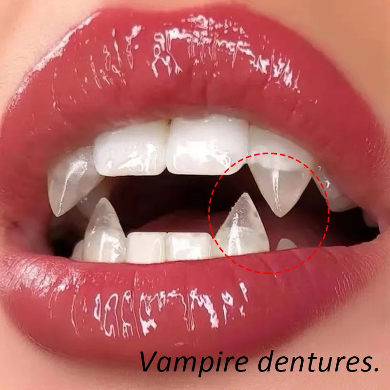 1 Pair Vampire Teeth Fangs Dentures Props Halloween Costume Props False Teeth