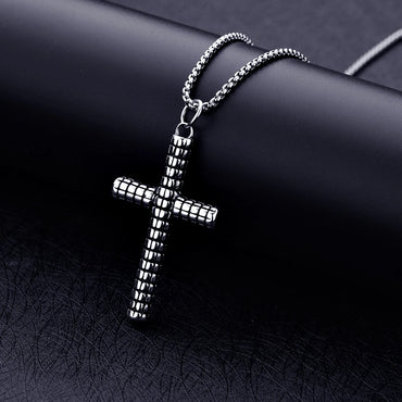 Mixed Style 316L Titanium Steel Skull Cross Pendant Necklace Punk Rock Jewelry Stainless Steel Men's Necklace