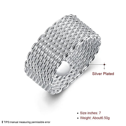 DOTEFFIL 925 Sterling Silver Interwoven Web Ring