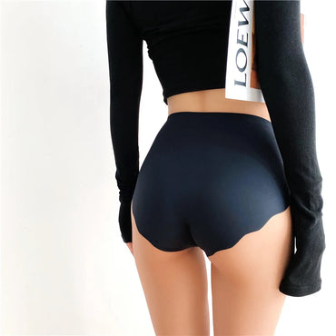 high waist Women's underwear Seamless ice silk panties sexy Hip Lift female lingerie Slimming soft briefs elastic plus size