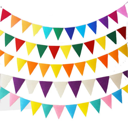 4M Cheap Grey Black White Pennants Bunting Banner Wedding/Valentine's day/birthday party Flags Hang Garland Decoration Supplies