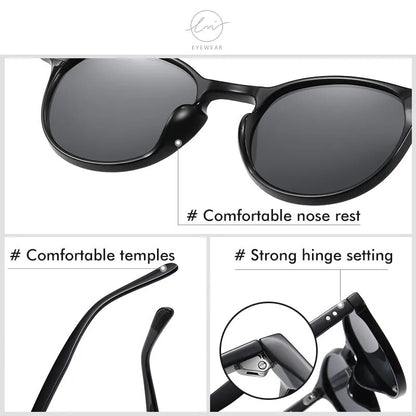 Retro Round Sunglasses Women Men Ultralight TR90 Polarized Unisex Driving Shades Vintage Sun Glasses UV400 Gafas De Sol